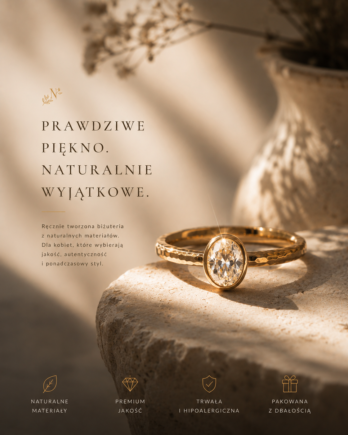 Product Stories — kampania biżuterii w delikatnym świetle