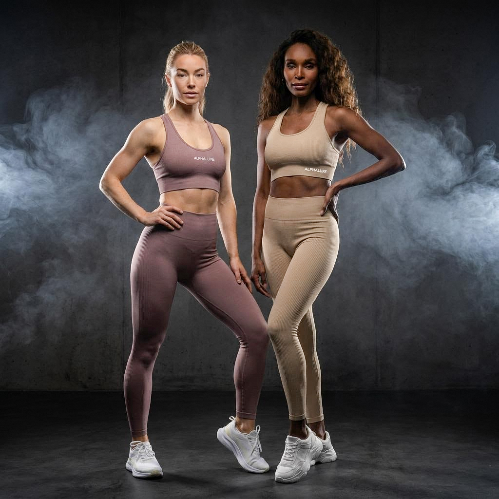 White Space — sesja studyjna z dymem, kolekcja premium activewear