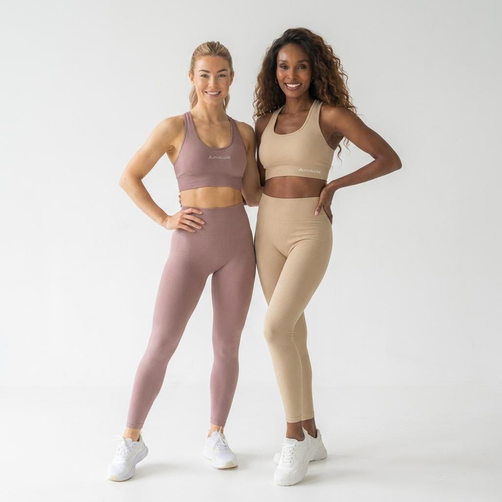 White Space — dwie modelki w kolekcji beż i pudrowy róż
