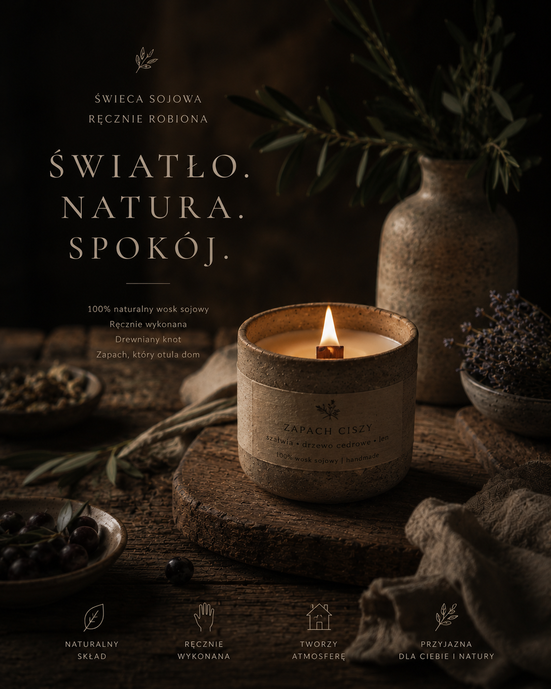 Product Stories — świeca sojowa w kampanii produktowej