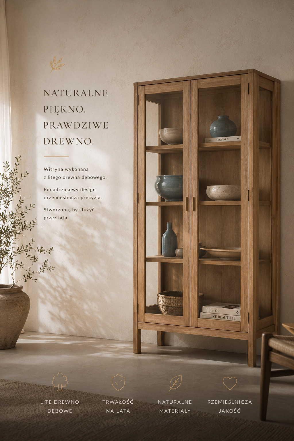 Product Stories — witryna dębowa jako element aranżacji premium